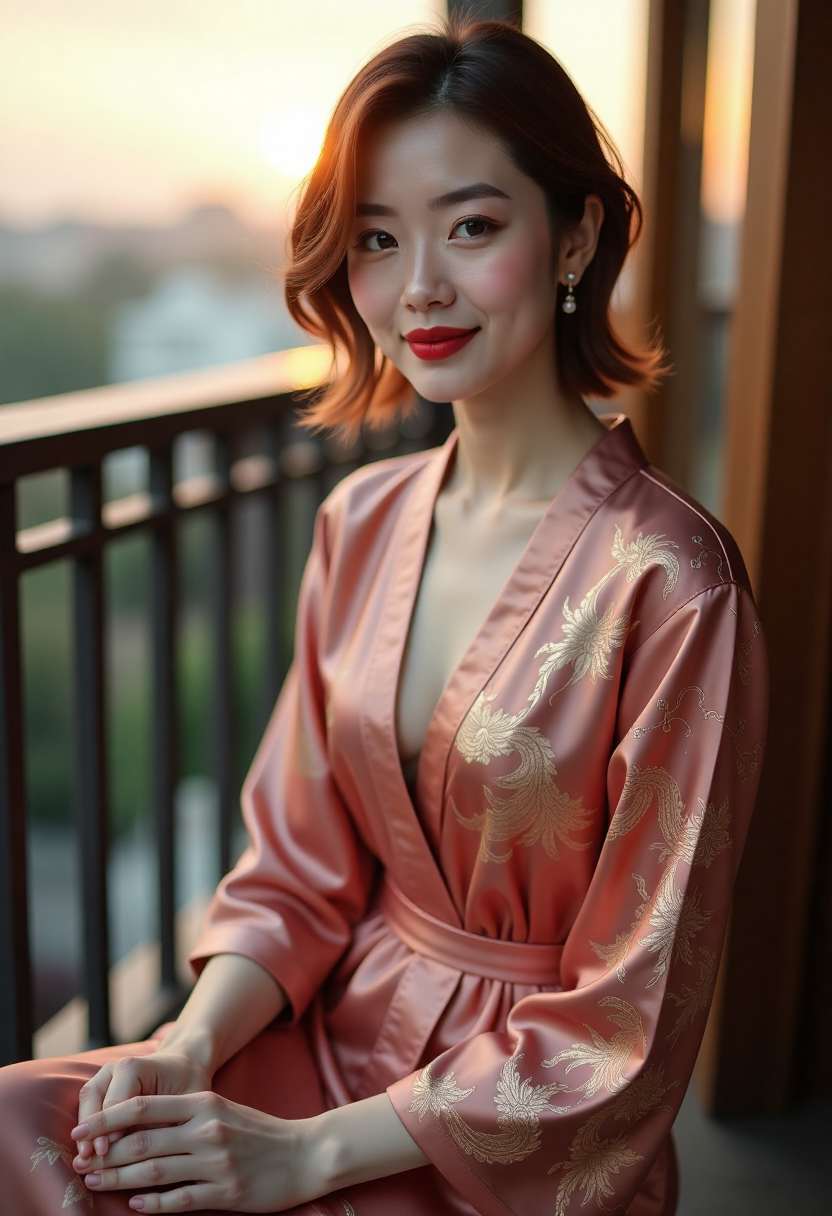 古建筑屋檐与山间薄雾
